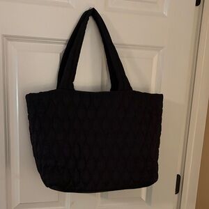 Black Quilted Tote Bag